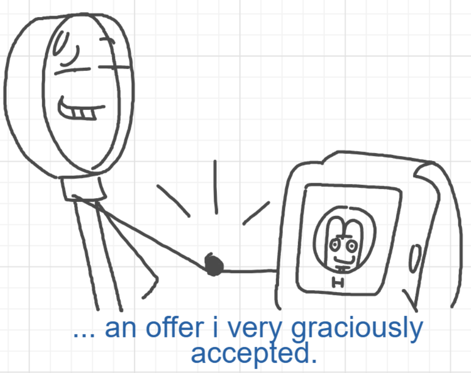 A panel from I've Been Everywhere, Man, episode nine of the Board Boards object show by Furretwalk/WalkingFurret.